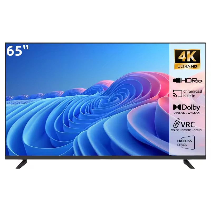 65 Inch 4K HDR QLED Android System 60Hz Immersive Visual Experience USB Ports Surround Sound Smart TV Family Entertainment