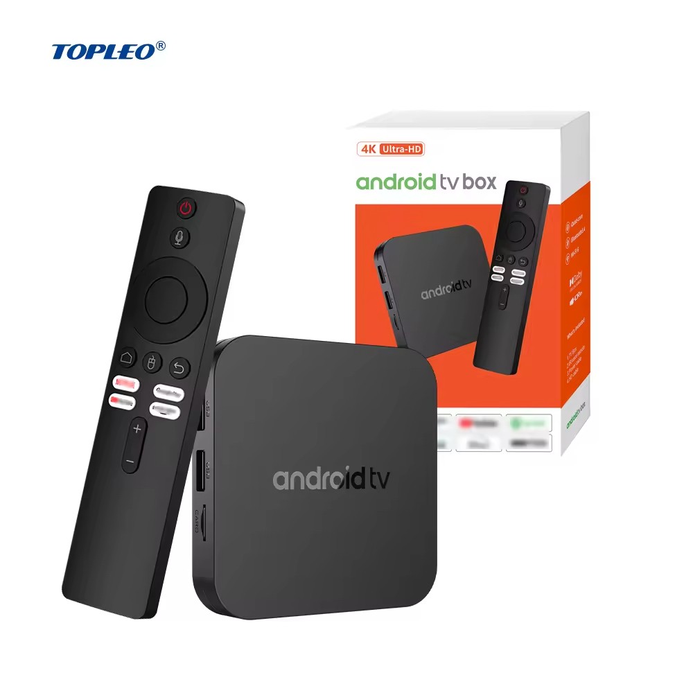 Topleo Smart Android TV Box with RTC Certification Quad Core WiFi6 OTT Streaming Player Custom 4K UHD Android TV Box